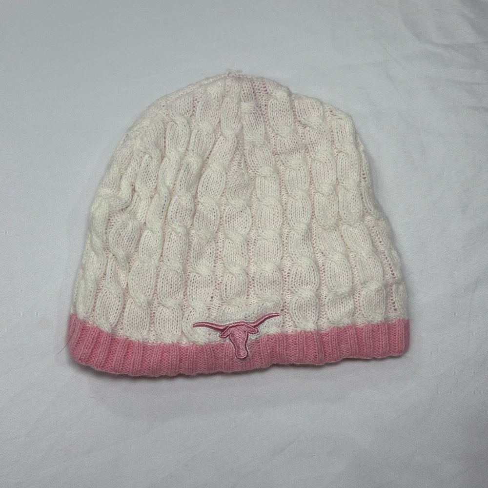 Texas Longhorns Top Of The World women's pink and white Embroidered knit beanie